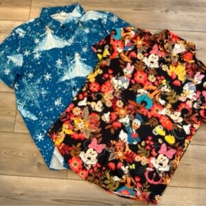 Disney Men's Casual Button Down Shirt - Frozen and Mickey and Friends